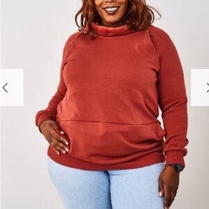 Latched Mama Brick Red Knit  Nursing Sweatshirt